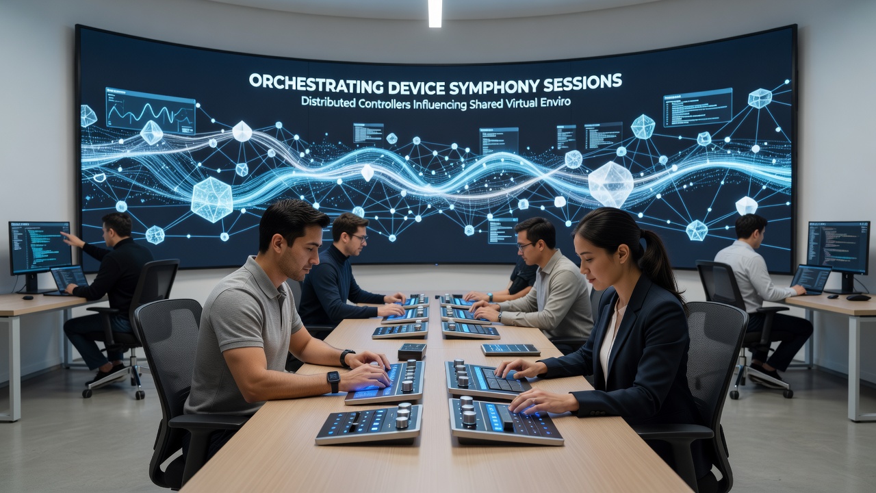 Multiple users coordinating controllers in a virtual co-op strategy session on a cloud platform
