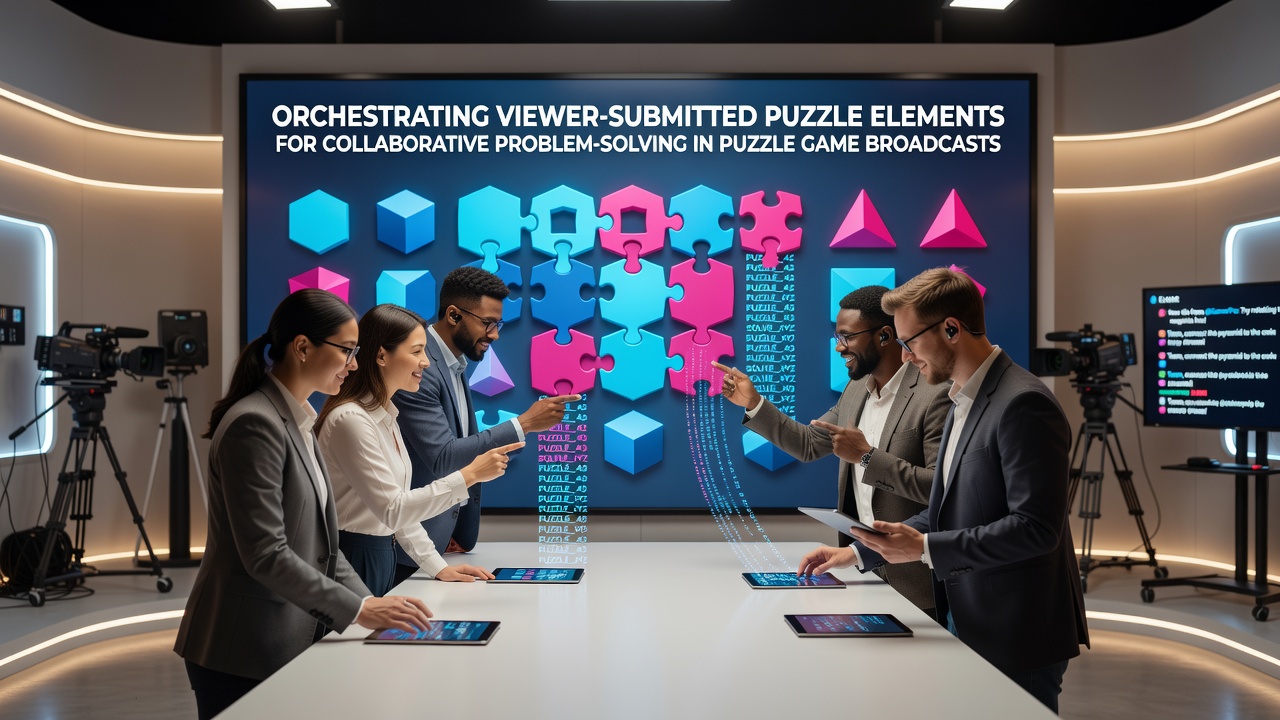 Streamers coordinating viewer puzzle submissions during a live puzzle game session with chat overlays and shared digital boards