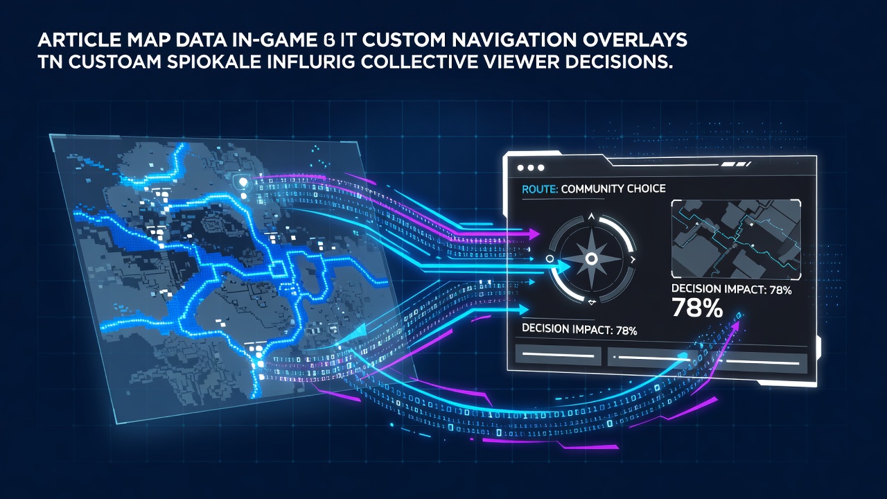 Data flow diagram showing in-game map elements converting into real-time navigation overlays for streaming audiences
