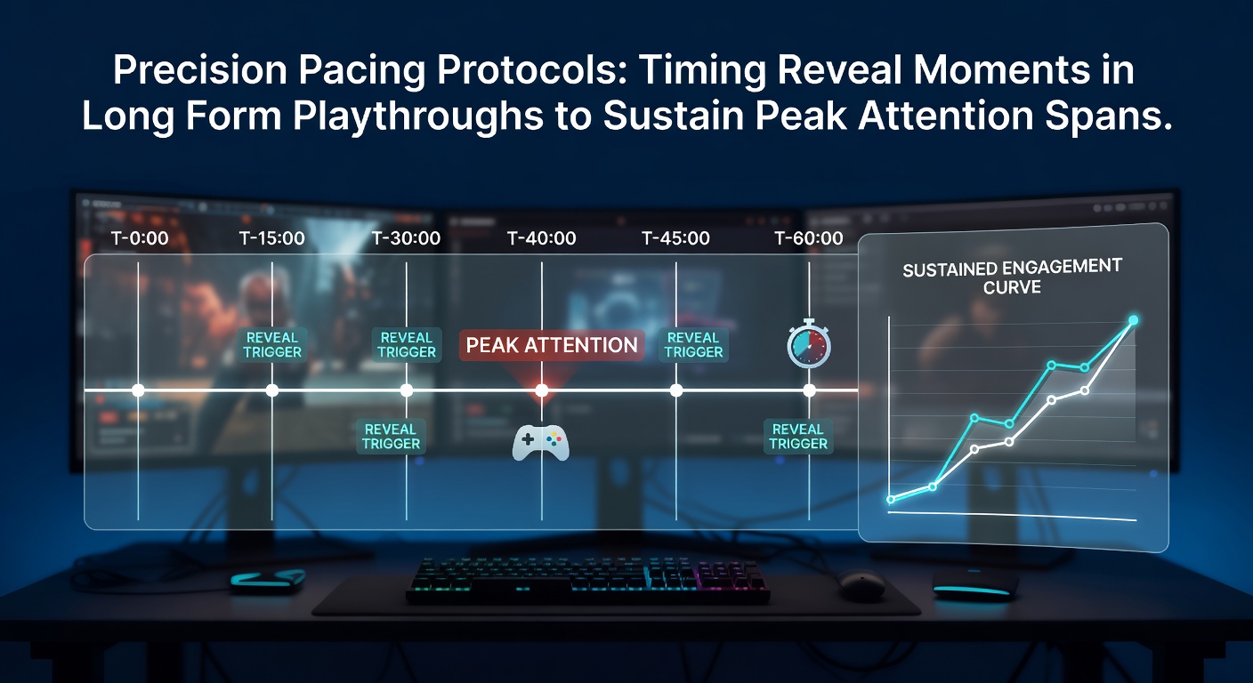 Streamer carefully timing a major story reveal during an extended playthrough to maintain viewer focus