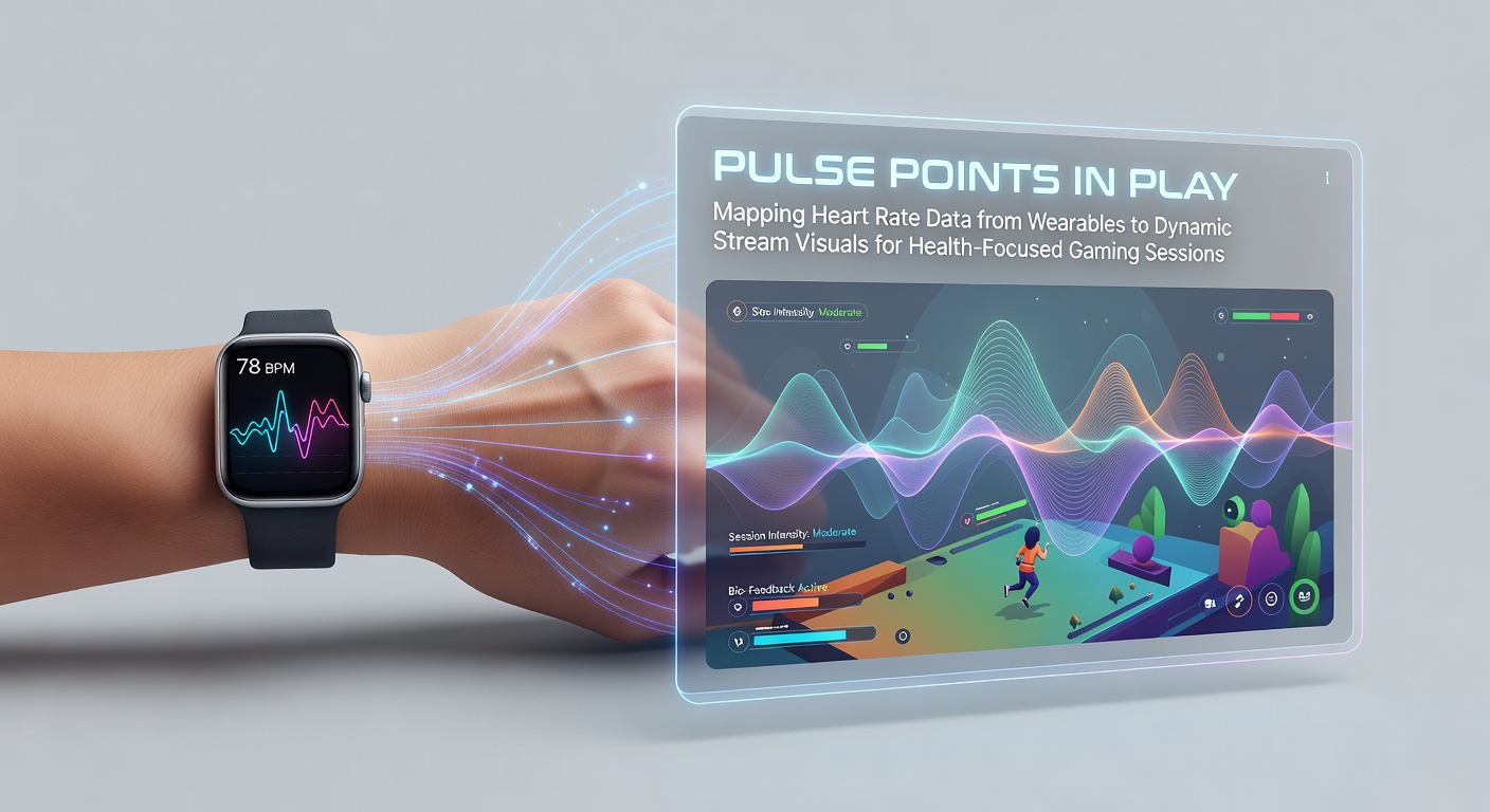 Wearable heart rate monitor syncing with dynamic stream visuals during an active gaming session