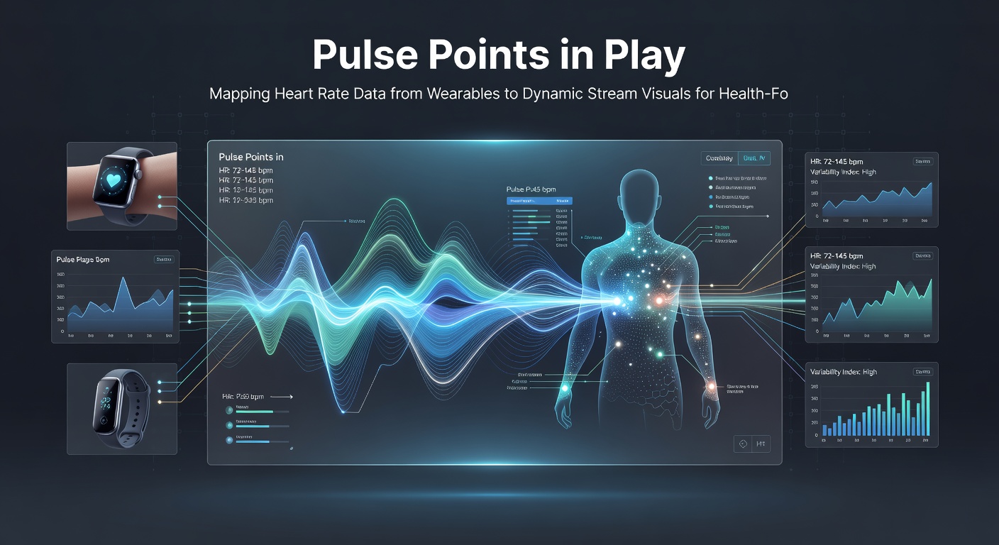 Streamer dashboard showing heart rate overlay mapped to dynamic visual effects on a live gaming broadcast
