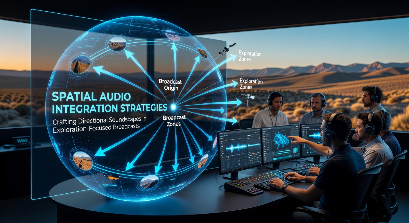 Streamer adjusting spatial audio settings during an open-world exploration broadcast with directional sound indicators visible on screen