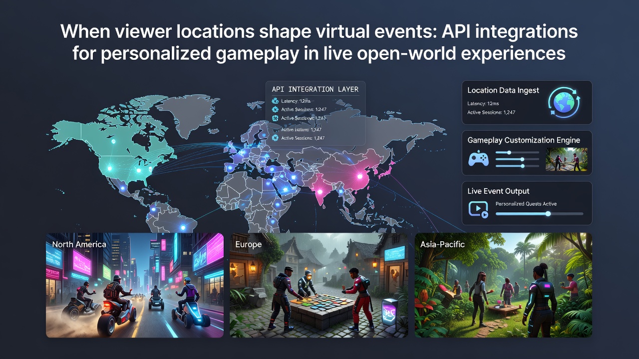 Real-time location data influencing open-world environments during live streams